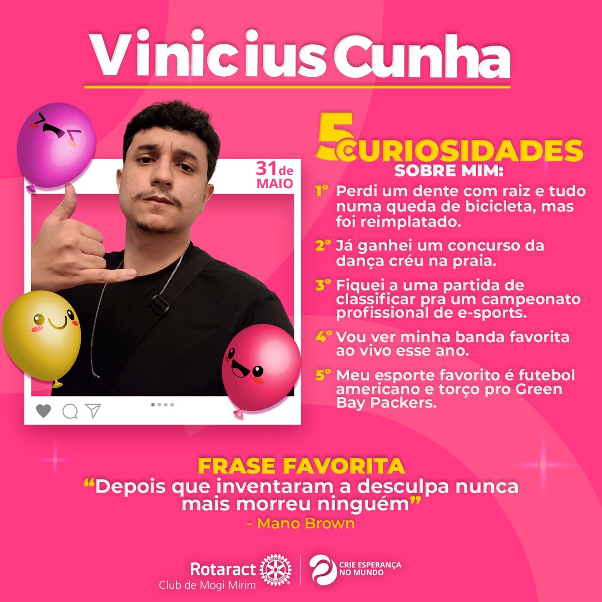 eteractmm's tweet image. Venha conferir os Aniversariantes do mês de Abril do nosso clube e comemore junto conosco! 

Desejamos tudo de mais lindo e belo do mundo à vocês. Agradecemos por todos os momentos e que vocês continuem sendo uma inspiração para todos nós! 🩷🥳👽

#Rotaract #crieesperancanomundo