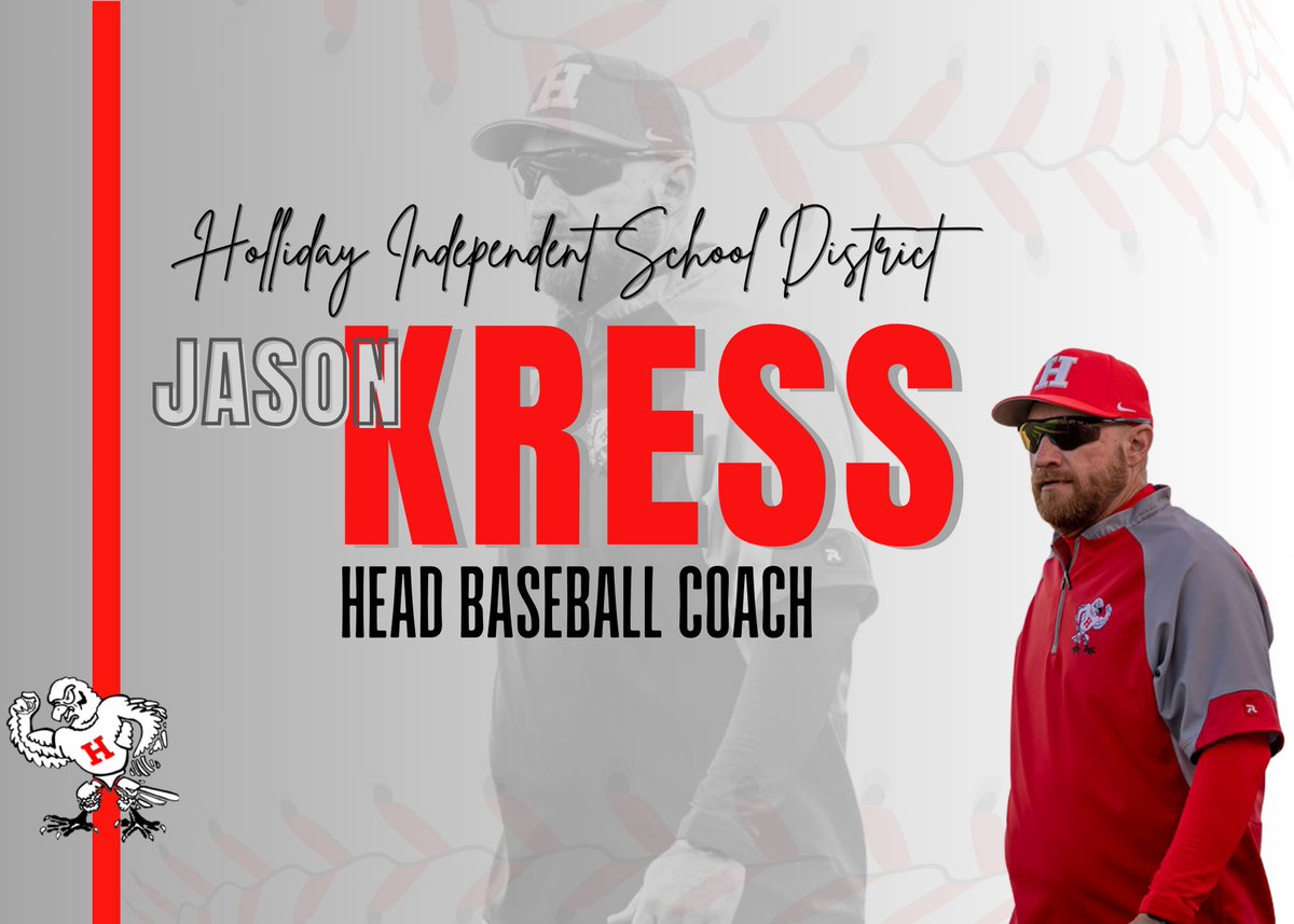 Excited to pull the interim tag and announce ⁦<a href="/coach_kress/">Jason Kress</a>⁩ as the Holliday Baseball Coach!  #HERO