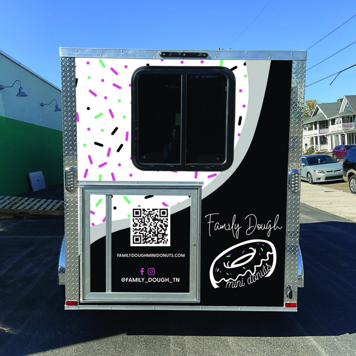 When a trailer wrap mock-up makes you hungry...🍩 #graphiccreations #brandbuilders #graphicdesign #vehiclewraps #trailerwrap #knoxvillefoodtrucks