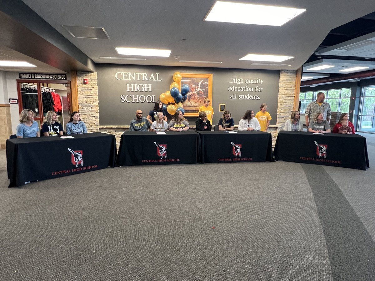 Cheyenne Central’s Adelaide Gonzales, Madi Moore, Ekena Little and Jenna Feldmann signing with ⁦@LCCCwSoccer⁩ #wyosports