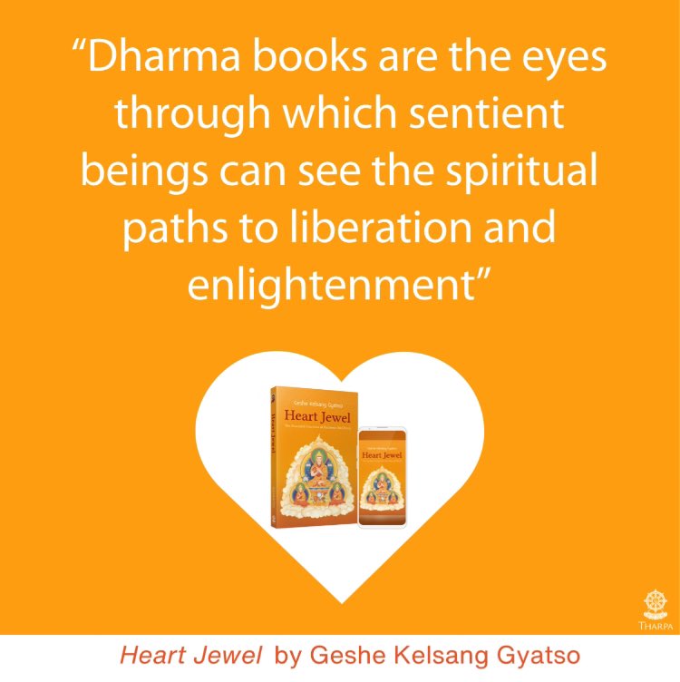 TharpaUK's tweet photo. 🧡 In this beautiful quote from Heart Jewel we can appreciate the great kindness of the author in composing authentic Dharma books for us that are like eyes, like light and can function as our Spiritual Guide.  

🔶 https://t.co/ilWwHcRR1V https://t.co/Oafa5p70Pp