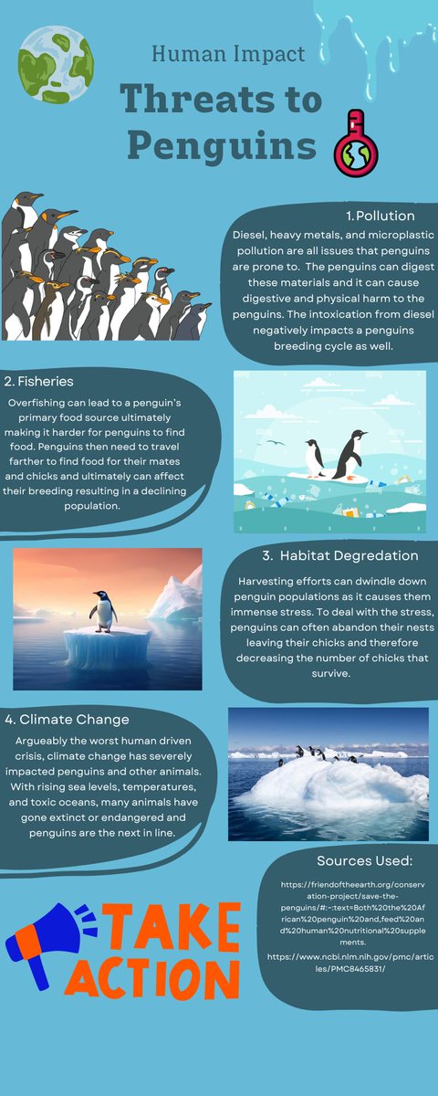 Penguins are facing many threats, most of which seem to lead back to humans. Check out this infographic that shares what problems penguins are facing now. 
#UCAnimals