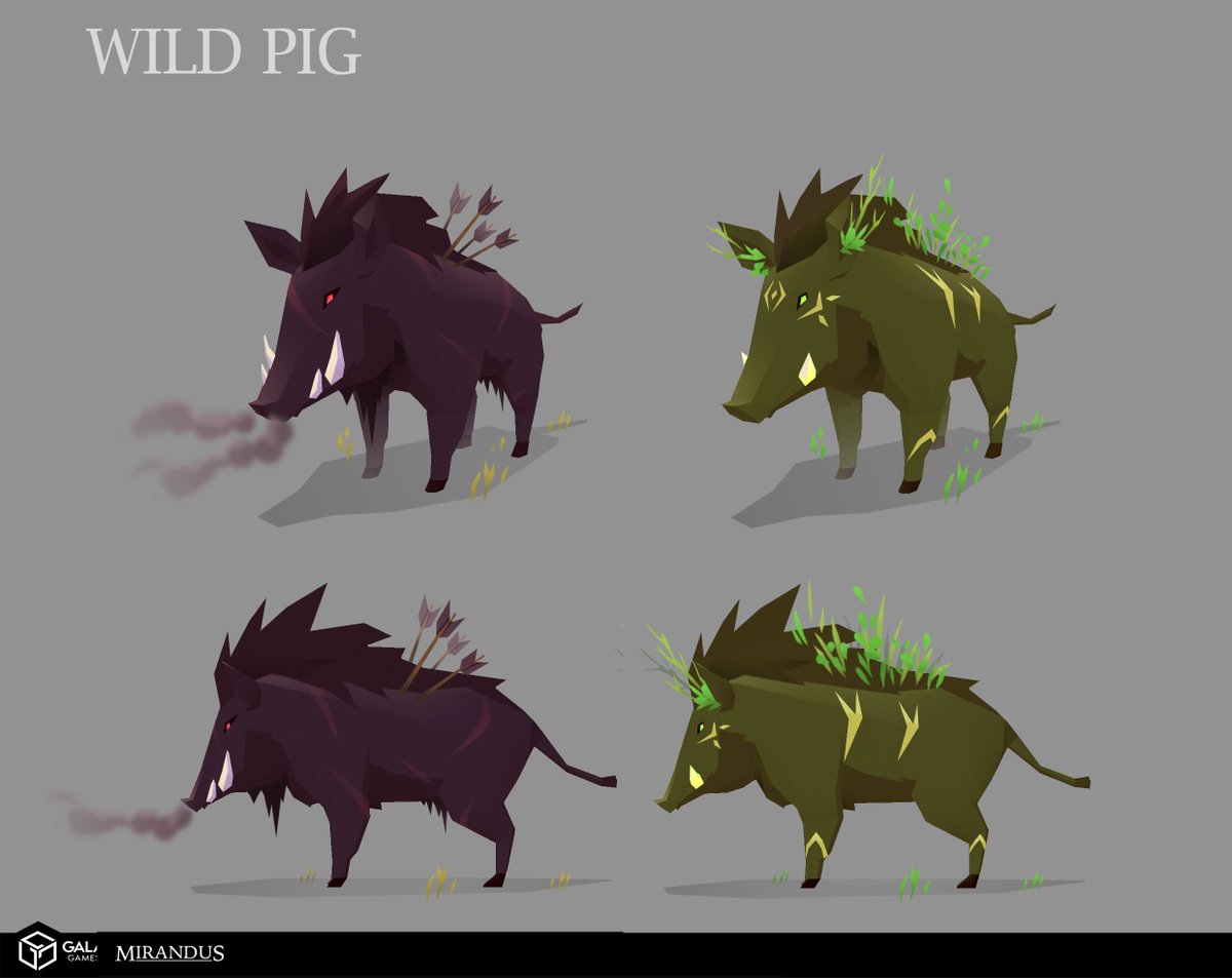 MirandusGame's tweet photo. You certainly won't want to run into these little piggies🐷 

The berserk and forest pigs may not look like much at first, but they certainly can pack a punch https://t.co/m0sg1MH5C3