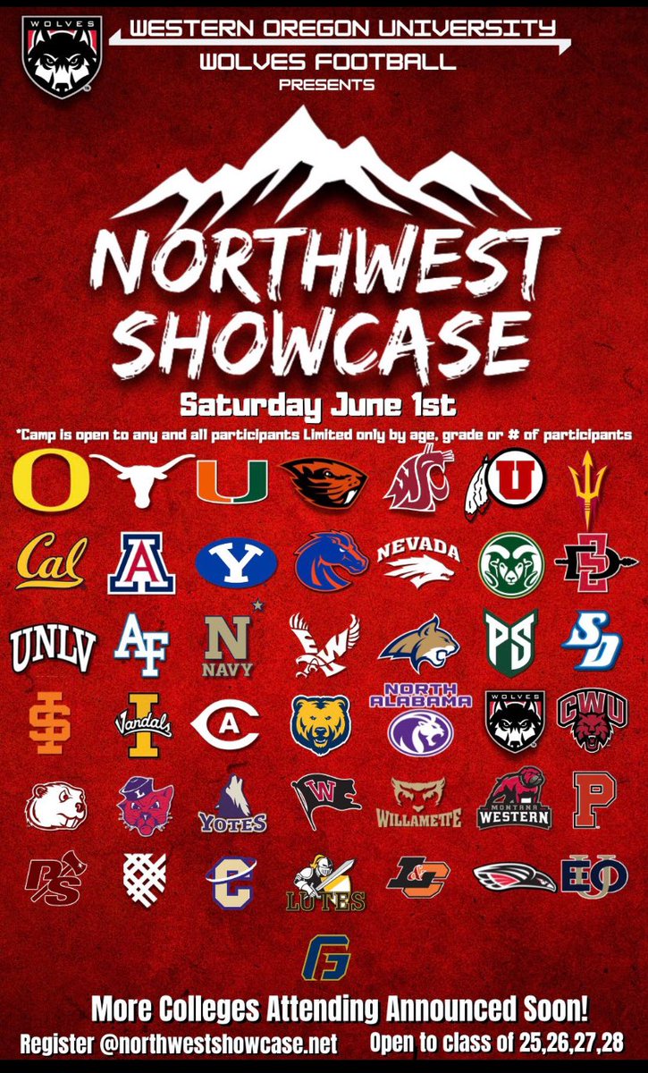 I will be attending the Northwest Showcase on June 1st! I can’t wait to compete. @BrandonHuffman @THENWSHOWCASE @PlayBookAthlete #QB #2028