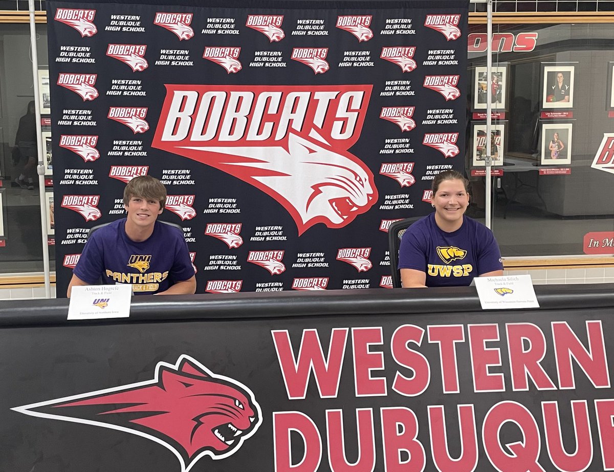 Congratulations to our two Bobcats who have signed national letters of intent to continue their academics and athletics:

Ashton Hogrefe- Track &amp; Field, University of Northern Iowa

Michaela Silich- Track &amp; Field, 
UW-Stevens Point

#wdbobcats