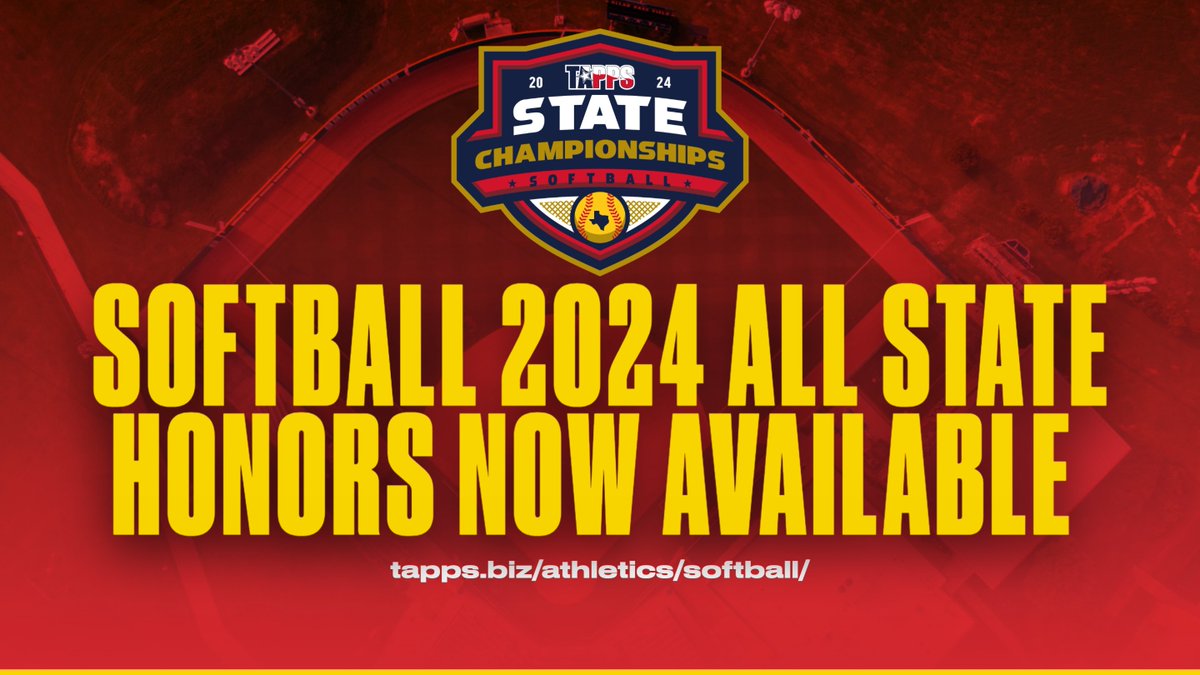 #TAPPSsoftball 2024 All State Honors are now available on the TAPPS website. tapps.biz/athletics/soft… Click the dropdown for 'Honors' then select your division.