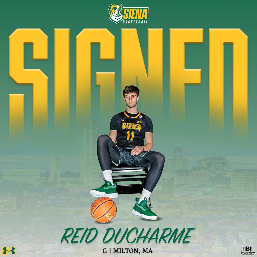 Siena Basketball (@sienambb) on Twitter photo ✍️ SIGNED
Excited to welcome the seventh official addition of the <a href="/Coach_McNamara/">Gerry McNamara</a> Era, Xavier transfer and former 4⃣⭐️ recruit Reid Ducharme
Welcome to <a href="/SienaCollege/">Siena College</a>, <a href="/RDucharme23/">Reid Ducharme</a>!
📰 t.ly/4oSLJ
#MarchOn x #SienaSaints ✍️ SIGNED
Excited to welcome the seventh official addition of the <a href="/Coach_McNamara/">Gerry McNamara</a> Era, Xavier transfer and former 4⃣⭐️ recruit Reid Ducharme
Welcome to <a href="/SienaCollege/">Siena College</a>, <a href="/RDucharme23/">Reid Ducharme</a>!
📰 t.ly/4oSLJ
#MarchOn x #SienaSaints
