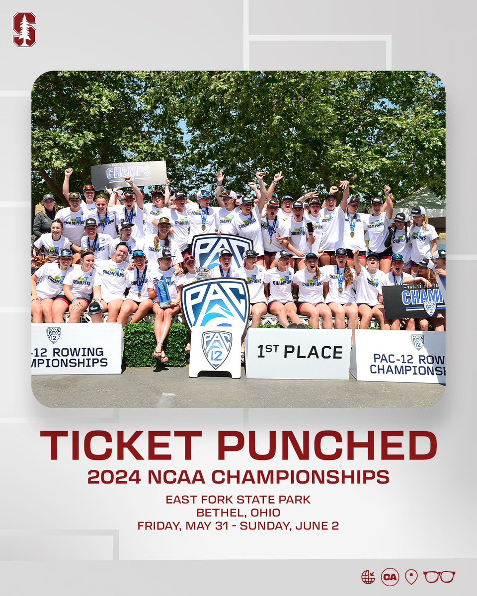 The defending champs are ready to take on the best of the best in Ohio‼️

Stanford earned the Pac-12’s final automatic qualifying bid Sunday for its spot at the 2024 NCAA Championships 👊

#GoStanford