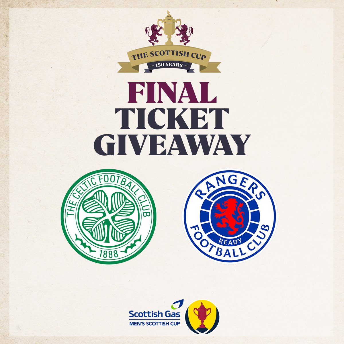 🎟️ Final Ticket Giveaway 🎟️

We have a pair of tickets to giveaway for each end at this weekend's @scottishgas Men's Scottish Cup Final 🏆  

To enter:
❤️ Like and RT this post
➕ Follow @ScottishCup
⤵️ Reply with which end you would like tickets for

#ScottishCup
