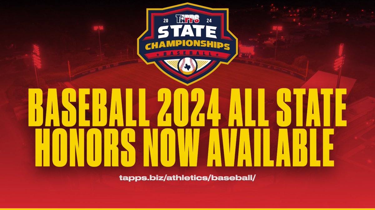 #TAPPSbaseball 2024 All State Honors are now available on the TAPPS website. tapps.biz/athletics/base… Click the dropdown for 'Honors' then select your division.