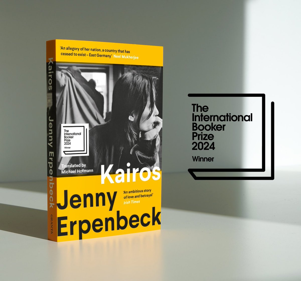 ‘Beautiful and uncomfortable, personal and political.’ Eleanor Wachtel, Chair of Judges Just announced! Congratulations to Jenny Erpenbeck and translator Michael Hofmann on winning the International Booker Prize for Kairos, published by @GrantaBooks uk.bookshop.org/p/books/kairos…