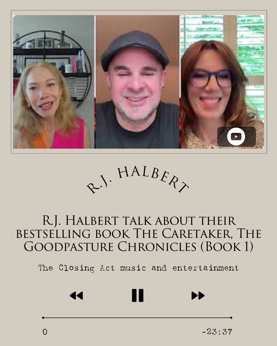 When you’re the opening act for The Closing Act music and entertainment show…be sure to check us out!

🔗: youtu.be/7-11JnVqbHc?si…
.
.
.
.
#rjhalbert #goodpasturechronicles #caretaker #soldoutauthors #newauthors #bookishcommunity #bookaholic #tbrlist #pressalert