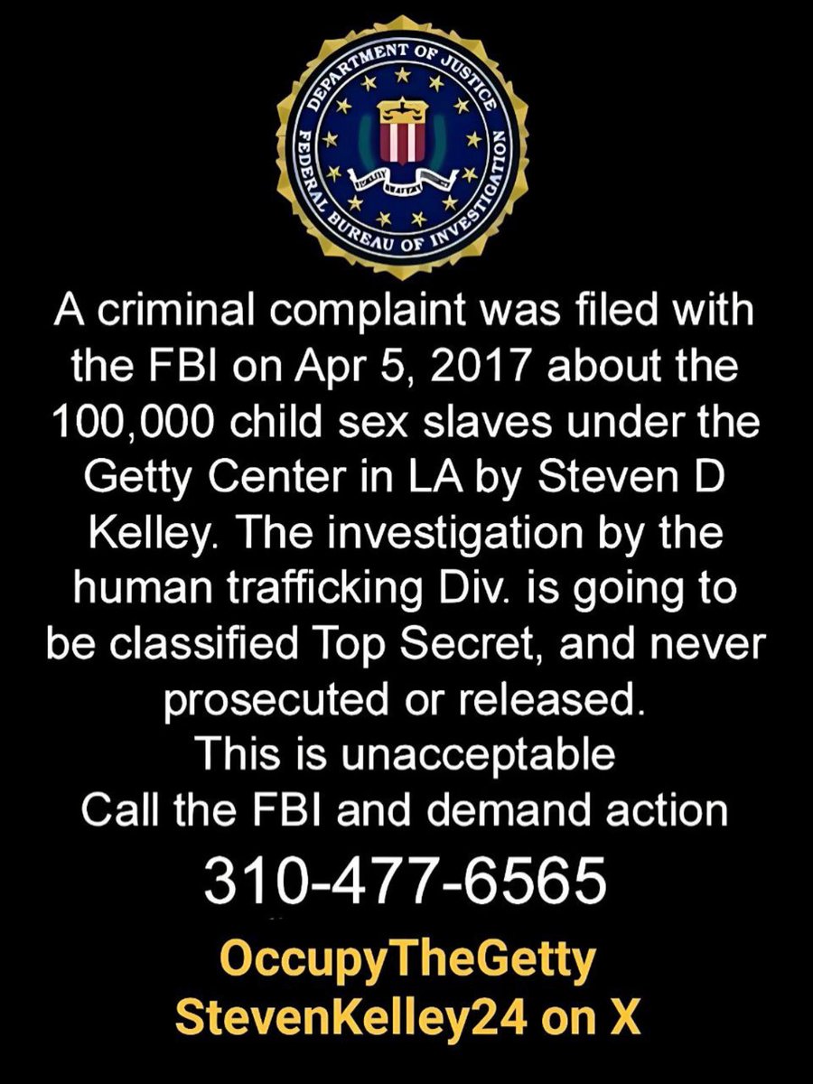 ● FBI Criminal Complaint ● Call The FBI (310) 477-6565 ● Call The Getty (310) 440-7300