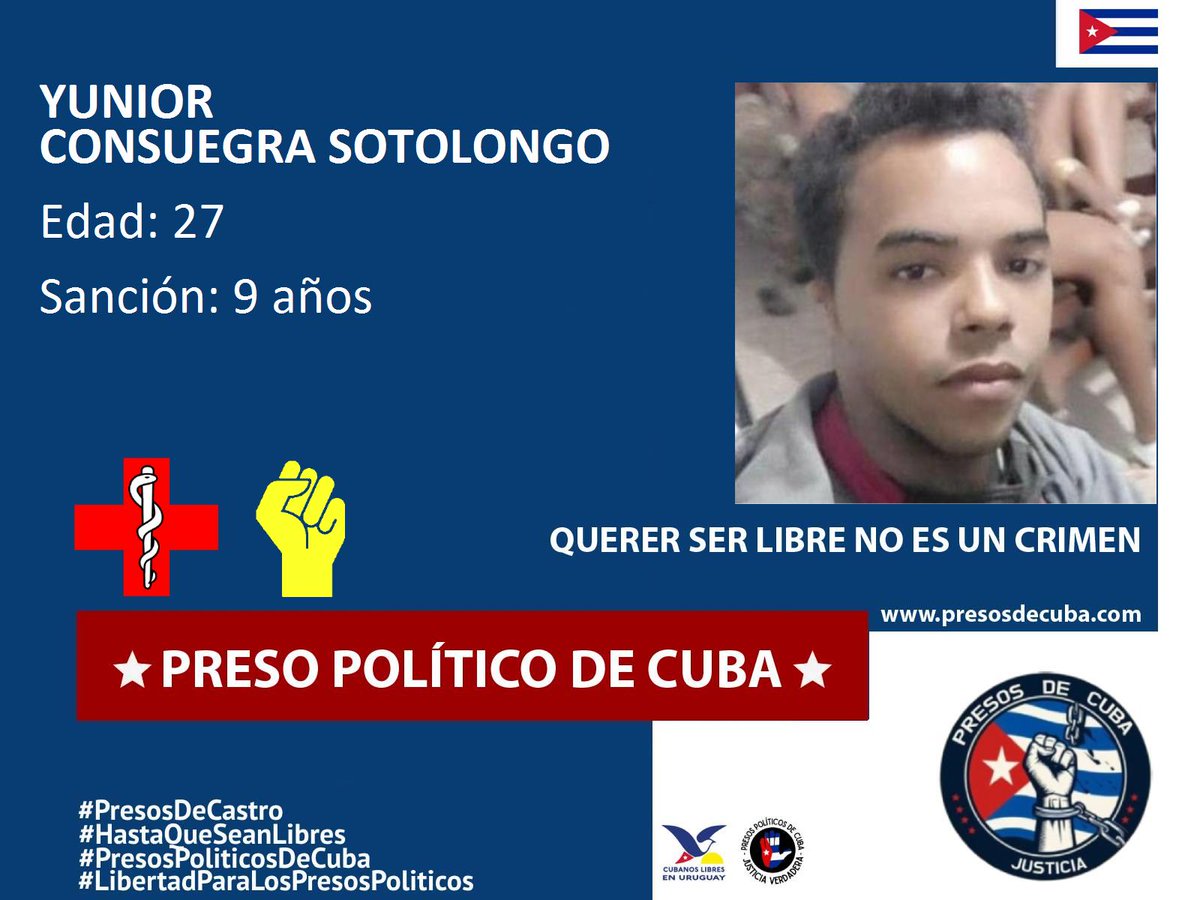 Nuestra misión es visibilizar a los #PresosDeCastro, y luchar con compromiso por cada uno de ellos #HastaQueSeanLibres 🇨🇺⛓️🙏 #BastaYA #Cuba #PresosPoliticosDeCuba @cubanoslibresuy