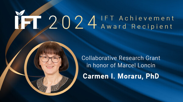 #IFTCelebrates Carmen I. Moraru, PhD. A @CornellCALS professor, Dr. Moraru's teaching and research program focuses on using engineering principles and novel processing methods to improve #foodquality, #foodsafety, and #sustainability. hubs.la/Q02y2f-y0