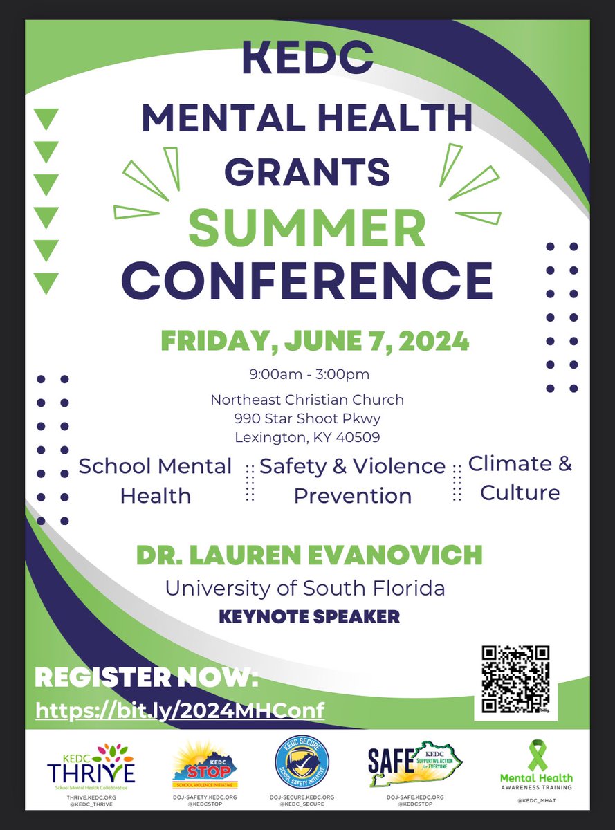 KEDC SECURE School Safety Grant (@kedc_secure) on Twitter photo You won’t want to miss this! Join us for our Summer Conference. We have so many great sessions to offer - restorative practices, mental health awareness, school safety & more! <a href="/KEDCGrants/">KEDC Grants</a> <a href="/DrJWEvansJr/">Jim Evans Ed.D.</a> <a href="/KedcStop/">KEDC STOP School Violence Initiative</a> <a href="/KEDC_THRIVE/">@KEDC_THRIVE</a> <a href="/KEDC_MHAT/">@KEDC_MHAT</a>
Register here: bit.ly/2024MHConf You won’t want to miss this! Join us for our Summer Conference. We have so many great sessions to offer - restorative practices, mental health awareness, school safety & more! <a href="/KEDCGrants/">KEDC Grants</a> <a href="/DrJWEvansJr/">Jim Evans Ed.D.</a> <a href="/KedcStop/">KEDC STOP School Violence Initiative</a> <a href="/KEDC_THRIVE/">@KEDC_THRIVE</a> <a href="/KEDC_MHAT/">@KEDC_MHAT</a>
Register here: bit.ly/2024MHConf