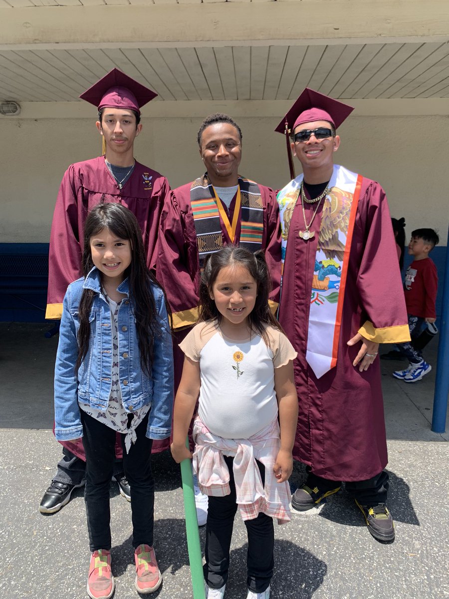 Here are some of my kids from my first class at Birney. Years later they came back to visit their elementary school before graduation day. Beyond proud of our kids! 🥲 #birneyproud #cjusd
