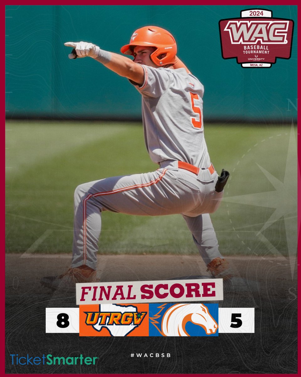 The Western Athletic Conference (@wacsports) on Twitter photo FINAL | <a href="/UTRGVBaseball/">UTRGV Baseball</a> wins 8-5 and will advance to play Utah Valley tomorrow!
#OneWAC x #WACbsb FINAL | <a href="/UTRGVBaseball/">UTRGV Baseball</a> wins 8-5 and will advance to play Utah Valley tomorrow!
#OneWAC x #WACbsb