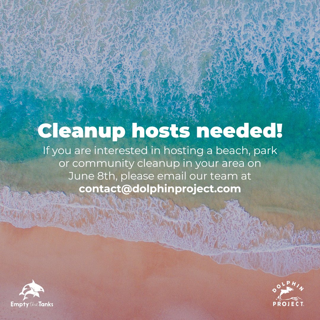 Our annual #GloablBeachCleanup is quickly approaching- If you are able to help organize a beach, park or community cleanup in your area on June 8th, please email our team at contact@dolphinproject.com 🐬 bit.ly/DolphinProject…