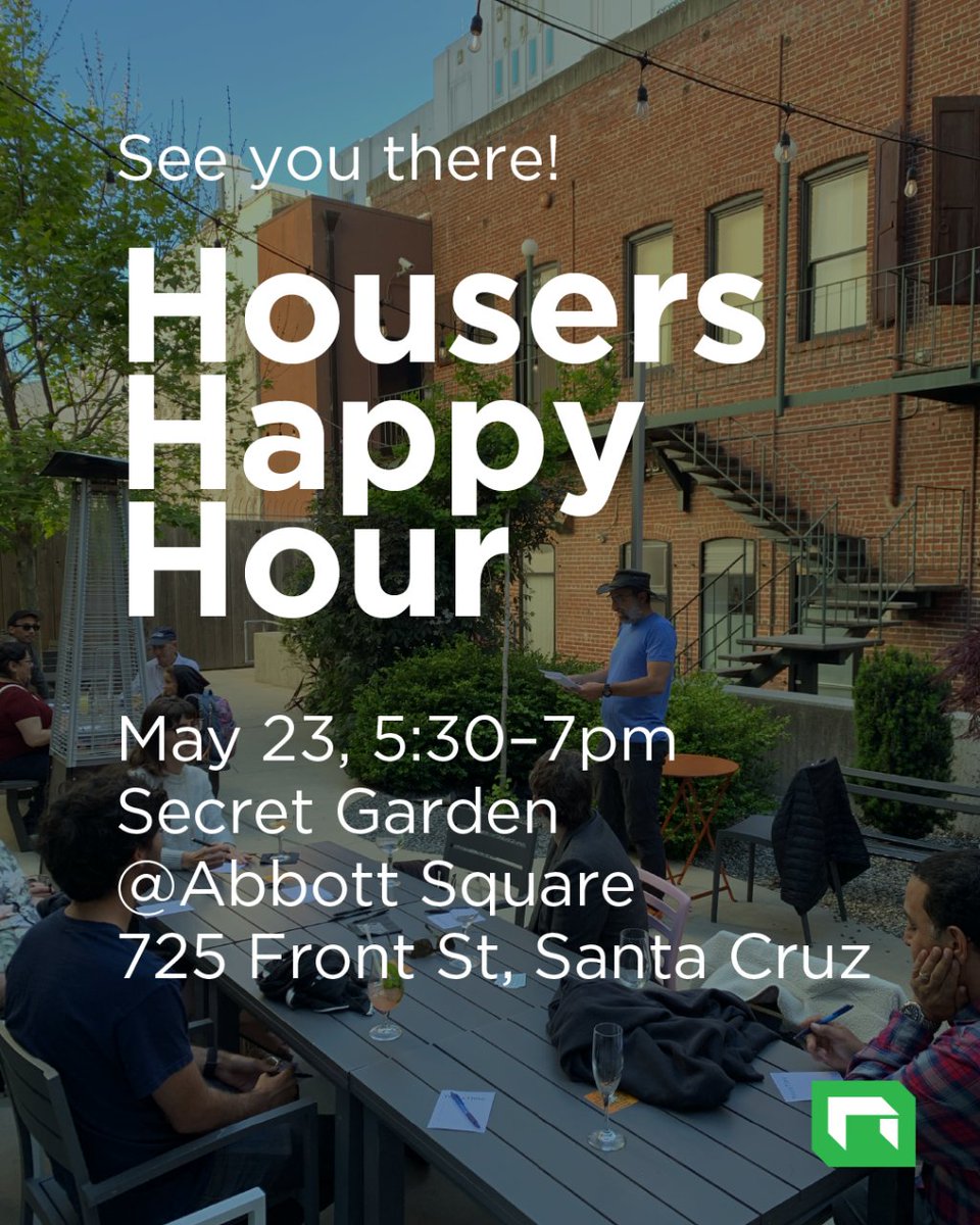 workbenchbuilt's tweet image. In celebration of Affordable Housing Month, Workbench is excited to host the 2nd Annual Housers Happy Hour @ Abbot Square in Santa Cruz! Enjoy drinks, mingling with local housing enthusiasts, and fun housing trivia. Looking forward to seeing you there!