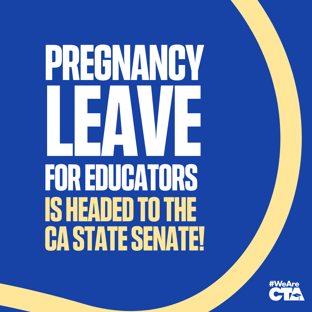 We’re one step closer to #PregnancyLeaveNow! #AB2901 passed the Assembly floor vote and heads now to the Senate. This can be the year we fix a broken system that leaves educators without any paid disability related to pregnancy! Learn more at CTA.org/AB2901 #WeAreCTA