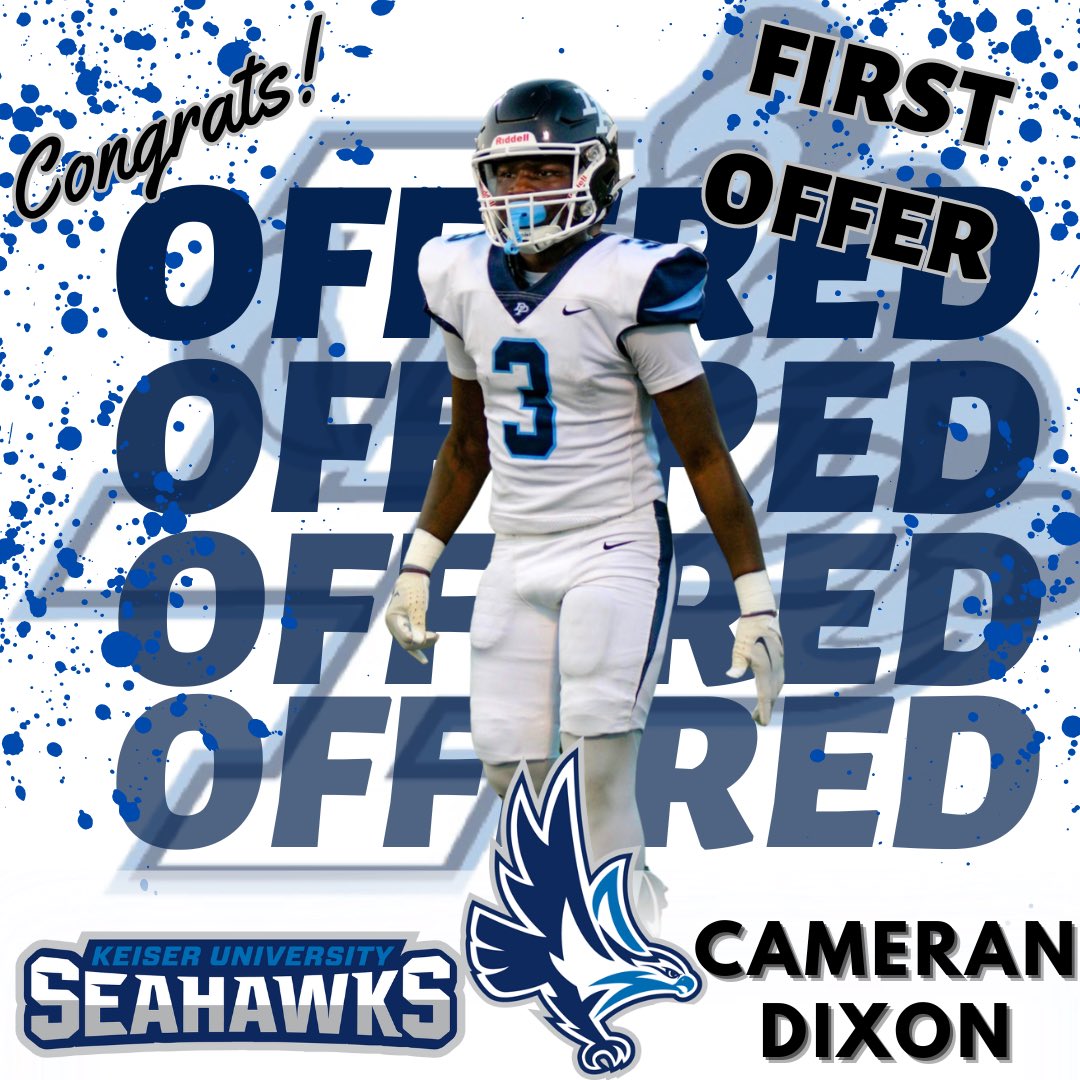 🚨1st OFFER🚨
Congratulations @dixoncameran1 
on your 1st offer from @KeiserFootball ‼️ #awwdp