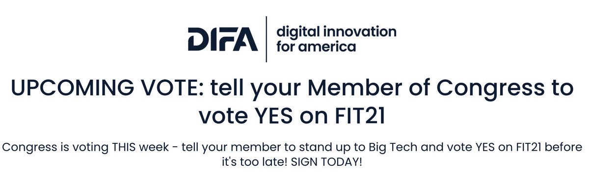 🚨There's an important vote for cryptocurrency coming up in Congress this week! 🚨 We need clear rules of the road for digital asset markets. Find more info here: …pport.digitalinnovationforamerica.com/FIT-21