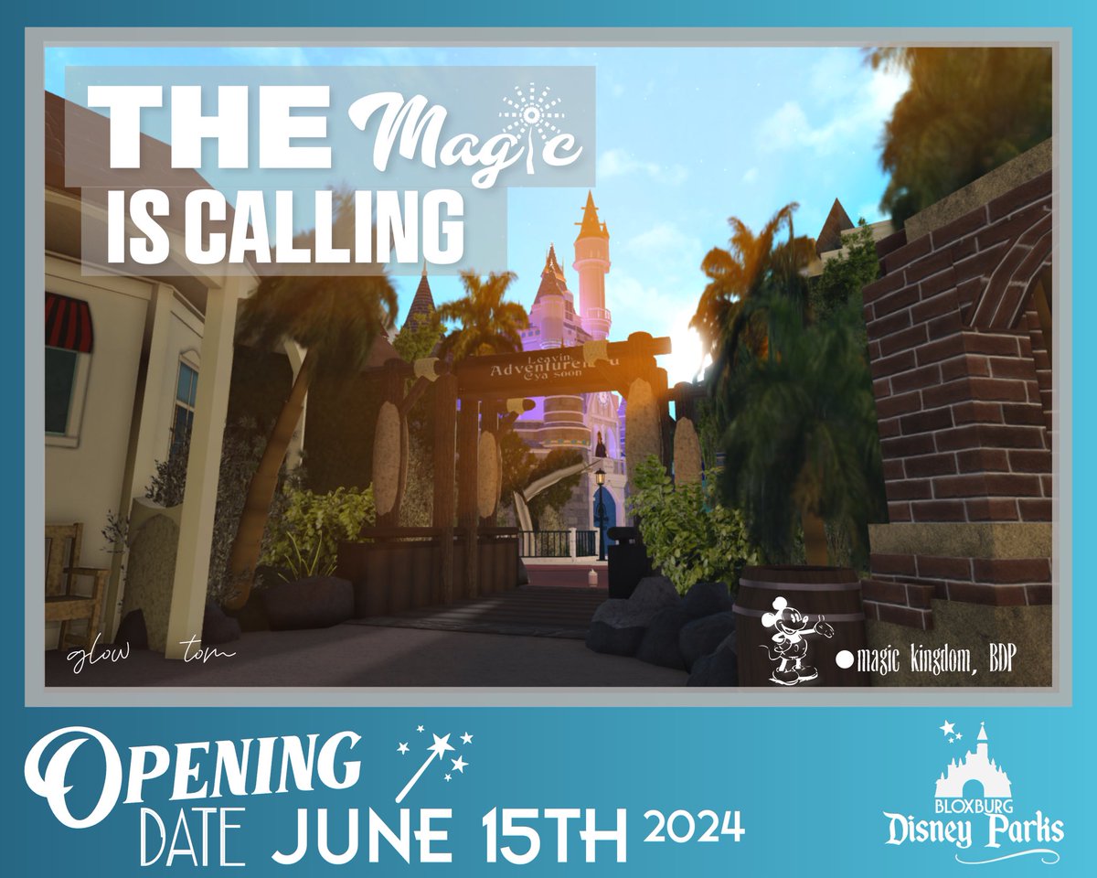 MAGIC KINGDOM OPEN JUNE 15TH! 

   All information can be found on our website, including our active server! Join our community today, only at Bloxburg Disney Parks.

✨
#bloxburg #bloxburgbuild #welcometobloxburg #bloxburgdisney #BloxburgDisneyParks #BDP