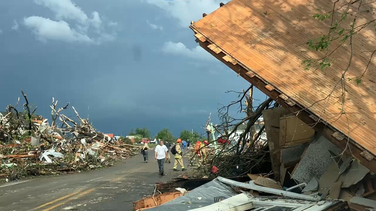 Damage in Greenfield, IA looks very significant. This view from our severe studios partner Ryan Scholl. A very large tornado swept through the area about an hour ago