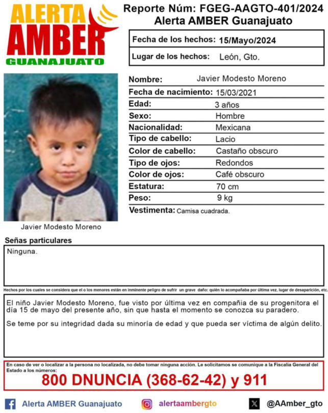 ⭕️ #COMUNICADOURGENTE: Organizaciones y familiares exigen inmediata presentación con vida del niño na´savi Javier, indígena y migrante de 3 años, desaparecido el pasado 15 de mayo #NiñezDesaparecida #HastaEncontrarle #ConLasInfanciasNO #DóndeEstáJavier

👉🏽bit.ly/3wK8Nzz
