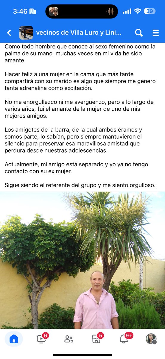 El grupo de vecinos de Villa Luro/Liniers fue tomado por un señor. El señor: