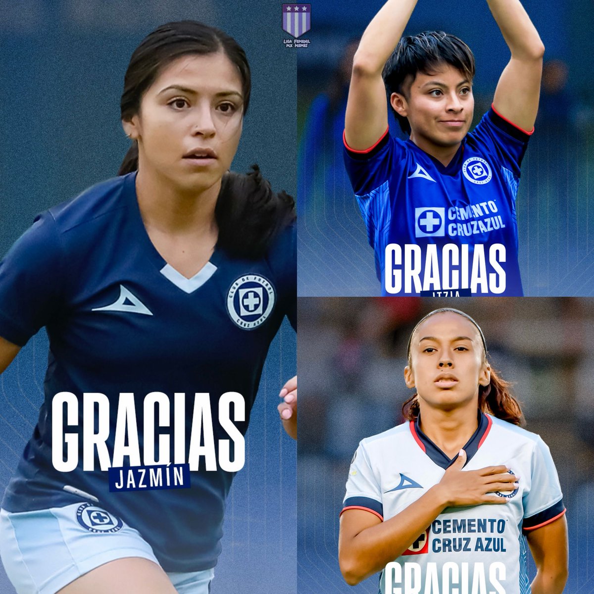 Siguiendo con las setenta mil quinientas bajas, Cruz Azul también anunció que Jazmín Castañón, Itzia Tenahua y Diana Anguiano dejan el club 🚂 #LigaBBVAMXFemenil #VamosPorEllas #FútbolFemenino #AzulDePorVida