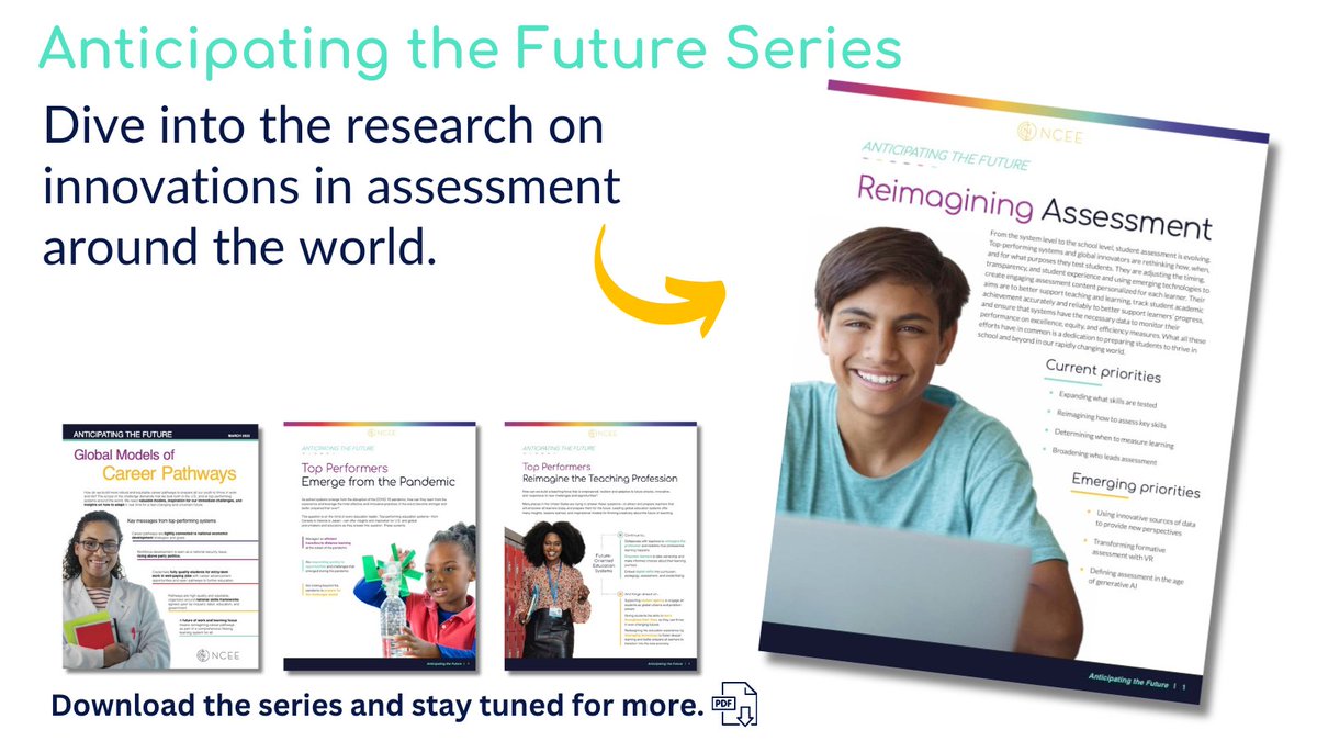 Explore the latest in our Anticipating the Future series: Reimagining Assessment.    

A must-read for anyone invested in the Future of Ed. bit.ly/4a6Y54c