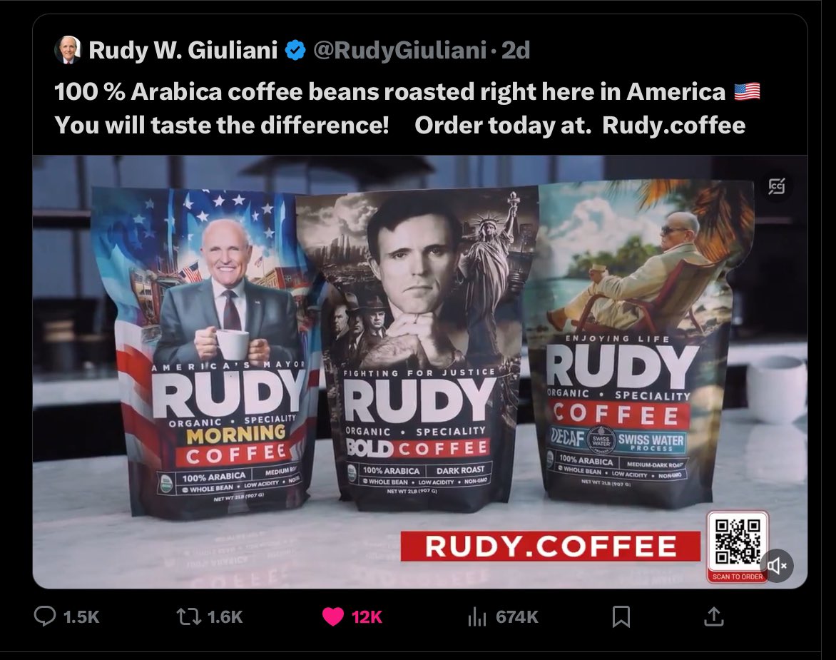 Hmmmmmm I love the smell of RUDY coffee in the morning. It smells like…sweaty desperation mingled with corruption and laced with farce