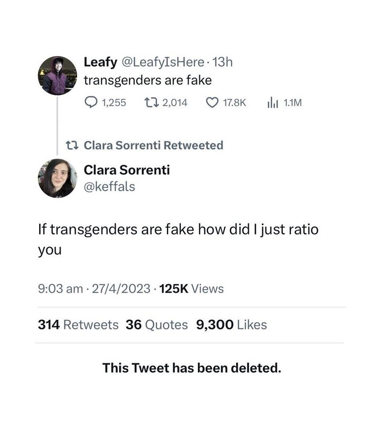 Leafy was right... Transgenders are fake!