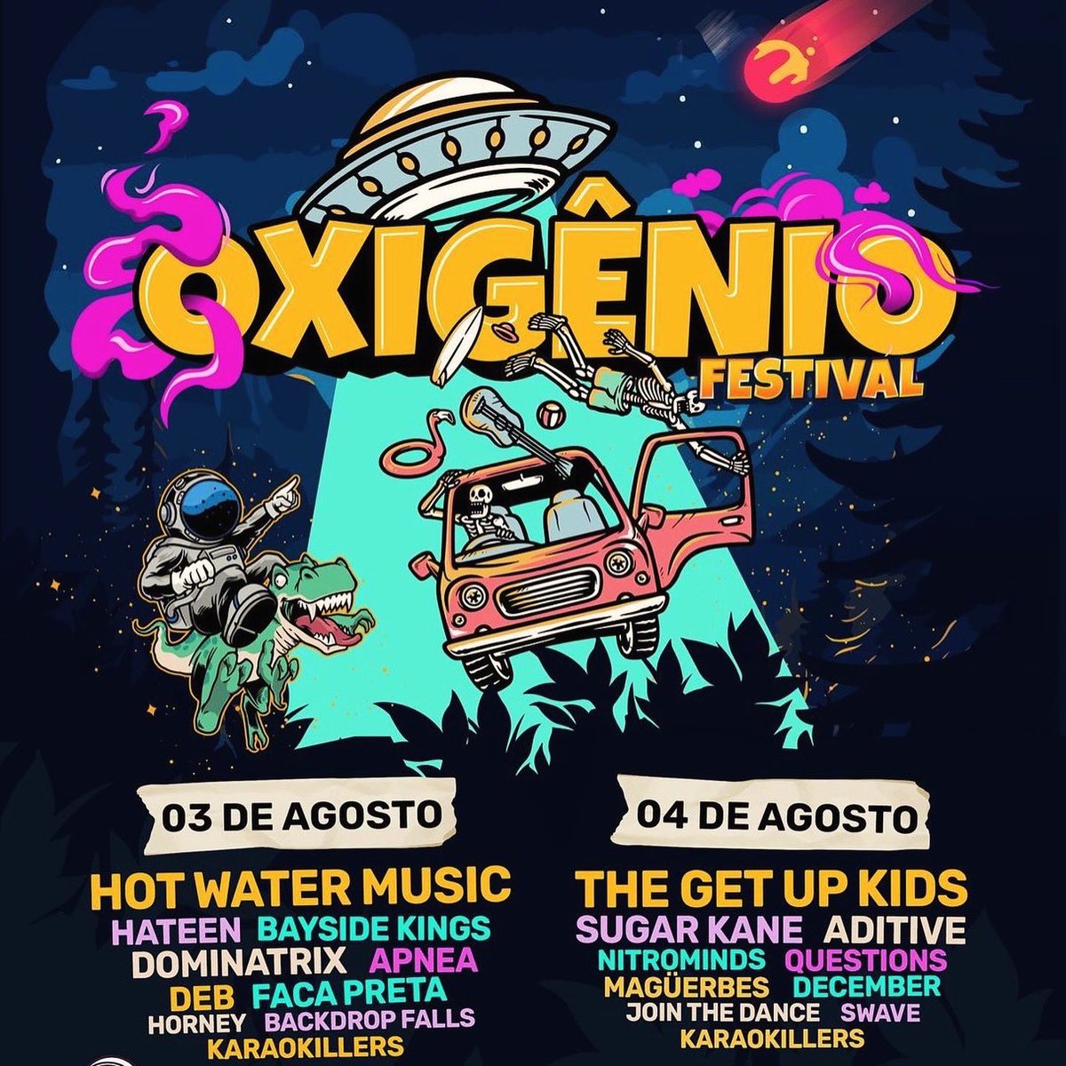 O esperado lineup do Oxigênio Festival 2024 saiu e com três bandas da Repetente Records! Estamos muito bem representados com , Bayside Kings e Faca Preta no sábado (3/08) e Magüerbes no domingo (4/08).

Os ingressos estão à venda em oxigeniofestival.com.br.