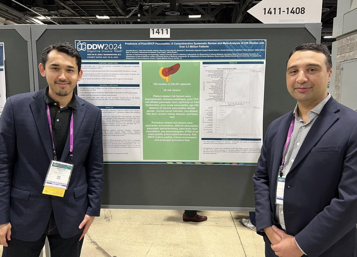 Thank you @gastroendonews for highlighting our work! @alhaddad_mo @NasirSaleemMD @IObaitan @tarek7ab @Adel_Hajj_Ali @MouhandMD @ElfertKhaled @AlbunniMD @IUGastro Stay tuned for the manuscript soon! @DDWMeeting #DDW2024 #GItwitter gastroendonews.com/Pancreatic-Dis…