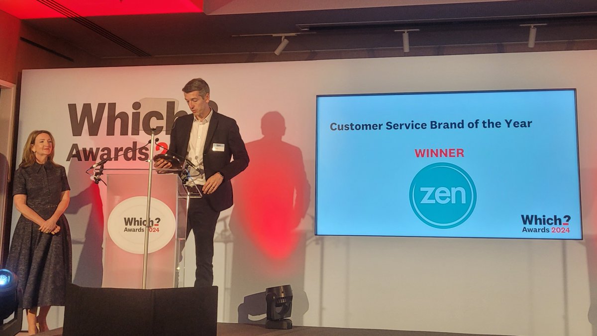 Still grinning from yesterday's triumph! 🏆 As the only Which? Recommended Provider for broadband, #ZenInternet proved we're not just about speed - our superb #customerservice, #technicalsupport, and #valueformoney snatched the title for Customer Service Brand of the Year! 🎉