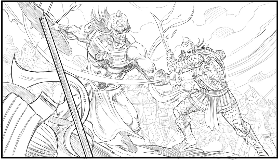 A beautiful panel from my #CROMtheDestroyer graphic novel. Still Available @ indiegogo.com/projects/crom-…
80+ pages of knock-down, drag-out low fantasy, centered around death and honor. 
#comics #CROM #indiegogo #IronAge #fantasy