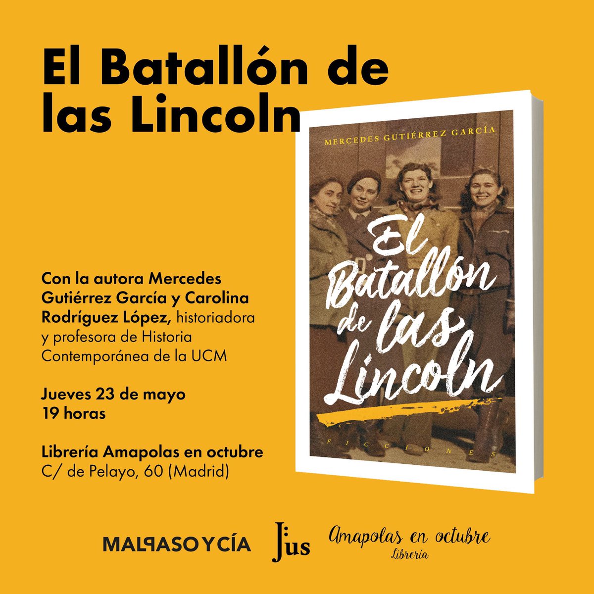 Este jueves, 23 de mayo, estaré en @amapolaslibreria presentando este bello libro de mi amiga Mercedes Gutiérrez. Ella vendrá desde Pittsburgh para contarnos desde cuándo y cómo estás chicas de la Lincoln han crecido con ella. No os lo perdáis.