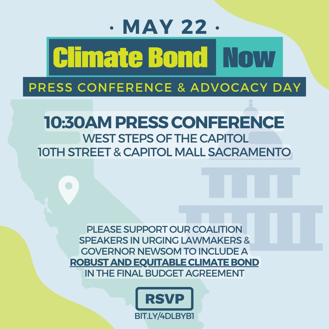 Climate action demands sustained investment proportionate to the challenges we face. A climate bond on the November ballot gives voters a chance to provide communities with resources now and in the coming years. 

Join in the action and RSVP at bit.ly/4DLBYB1