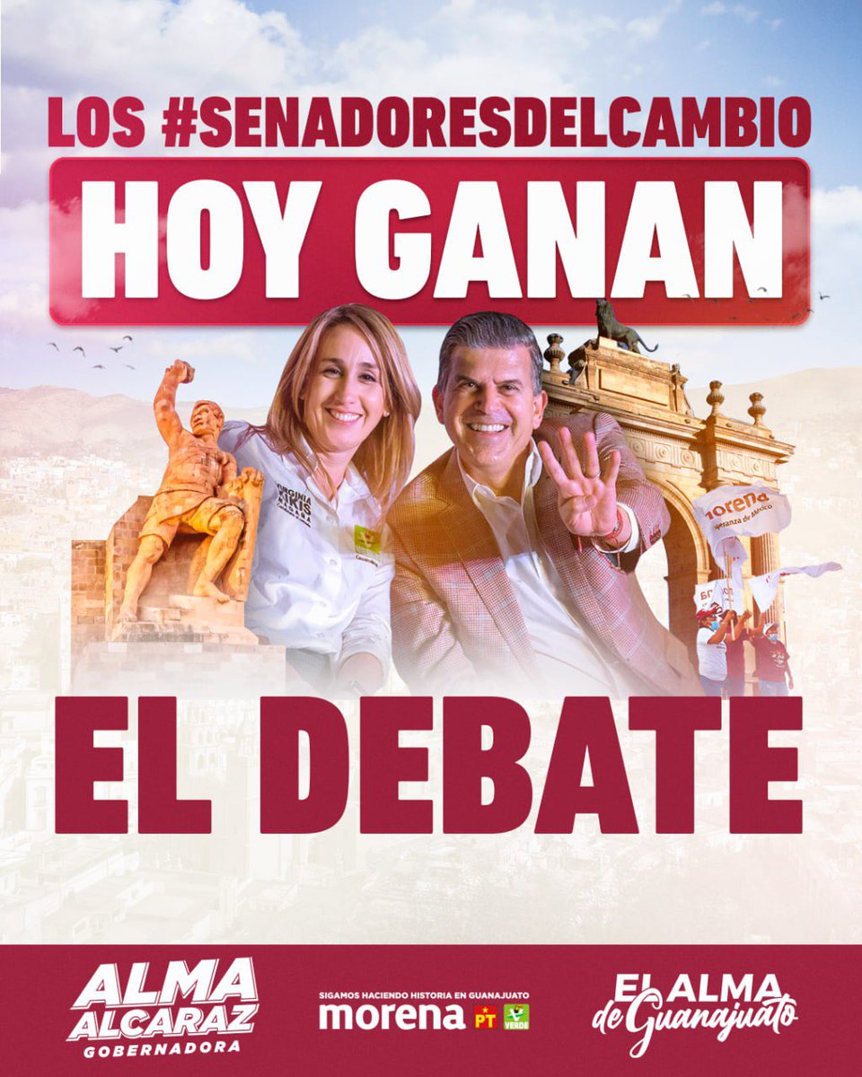En el debate de hoy en punto de las 8 pm veremos a nuestro movimiento dejar en claro porqué es la única opción que abandera el cambio en Guanajuato. ¡Todo el apoyo y respaldo a mis compañeros y amigos @SheffieldGto y @kikismf! #SenadoresDelCambio