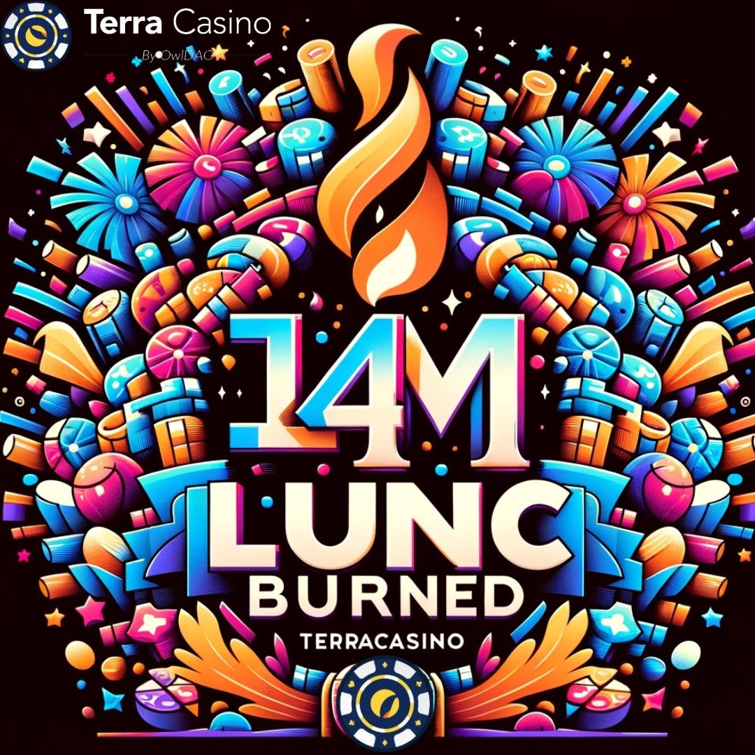 We’ve just done something special 🎉 To celebrate the increased footfall to our platform, we’ve added an extra 0 to our burn count! Yesterday, we #LUNCBURN’d 14,000,000 LUNC, setting a new record for us. 🚀🔥 Every Bet Burns #LUNC @ terracasino.io #CryptoCasino $LUNC