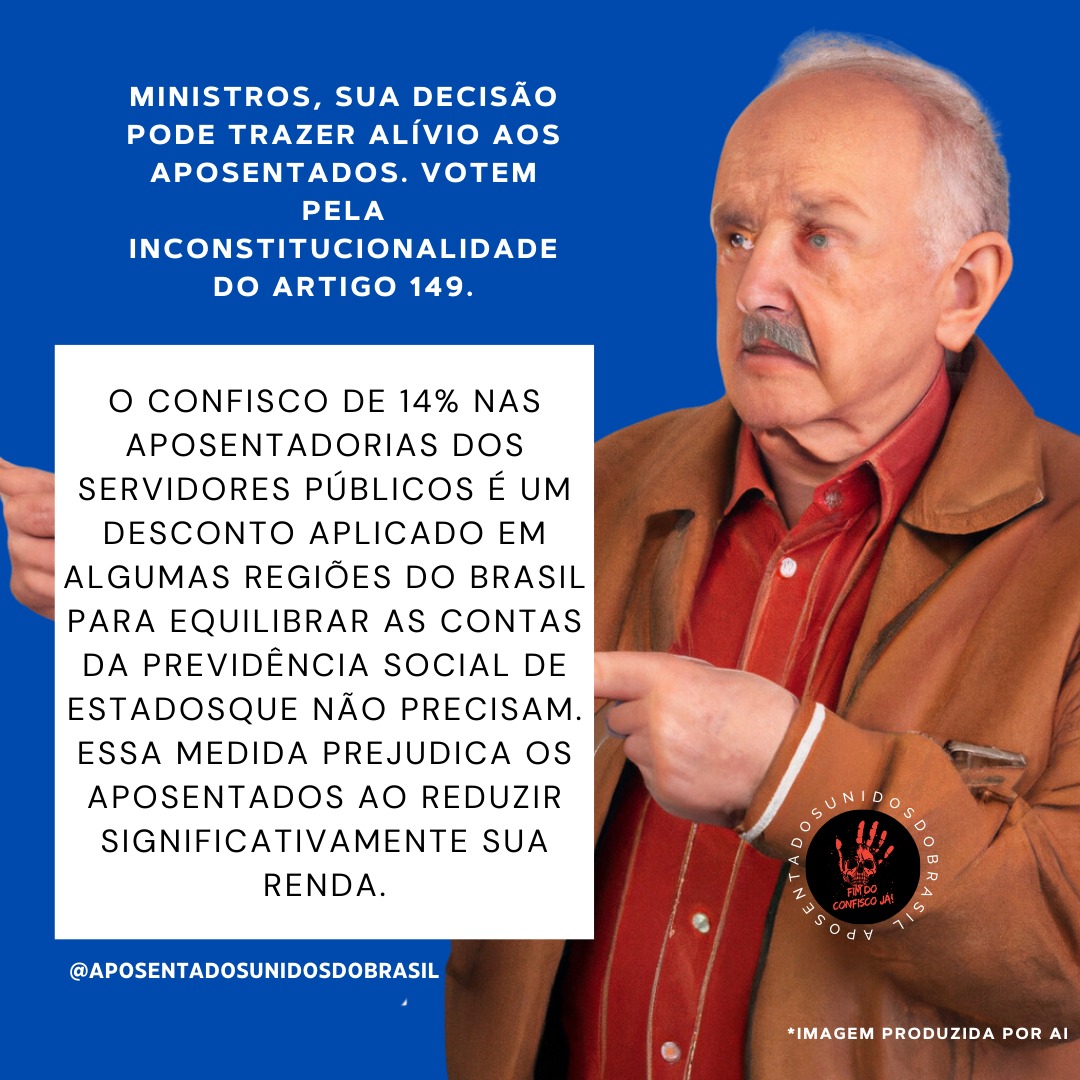 @SSachelli1 @nunesmarquesk @MinAMendonca @Cristianozaninm @FlavioDino 'Garantam a dignidade dos idosos na aposentadoria! Srs. Ministros do STF, considerem o art. 149 da EC103/19 inconstitucional. @STF_oficial @gilmarmendes @LRobertoBarroso @alexandre 👇 Dignidade Já #JustiçaParaAposentados'