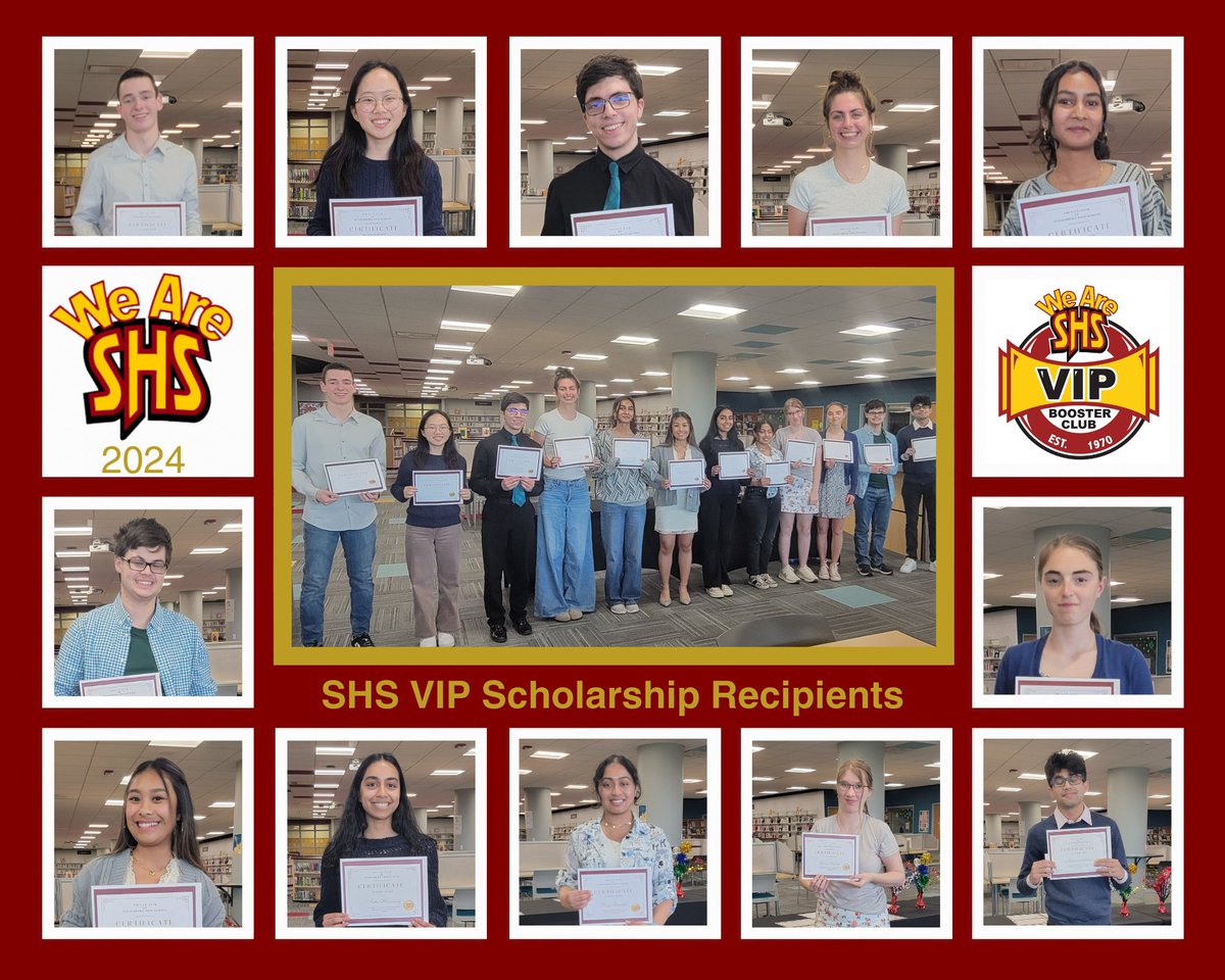 Our booster club was proud to provide 12 scholarships to an amazing group of SHS seniors.  Congratulations to all of our VIP scholarship recipients!