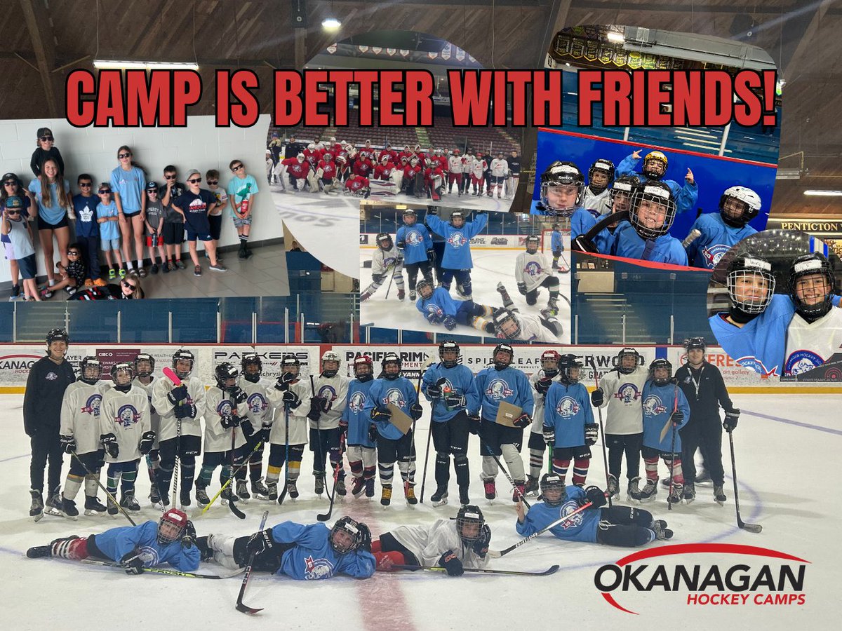 Gear up with your friends for a summer of unforgettable memories, and unparalleled skill-building opportunities! 🏒 With a lineup catering to a variety of ages, and skills, there's no better place to spend your summer! #OkanaganHockey Register today! ➡️ okanaganhockey.com/camps/
