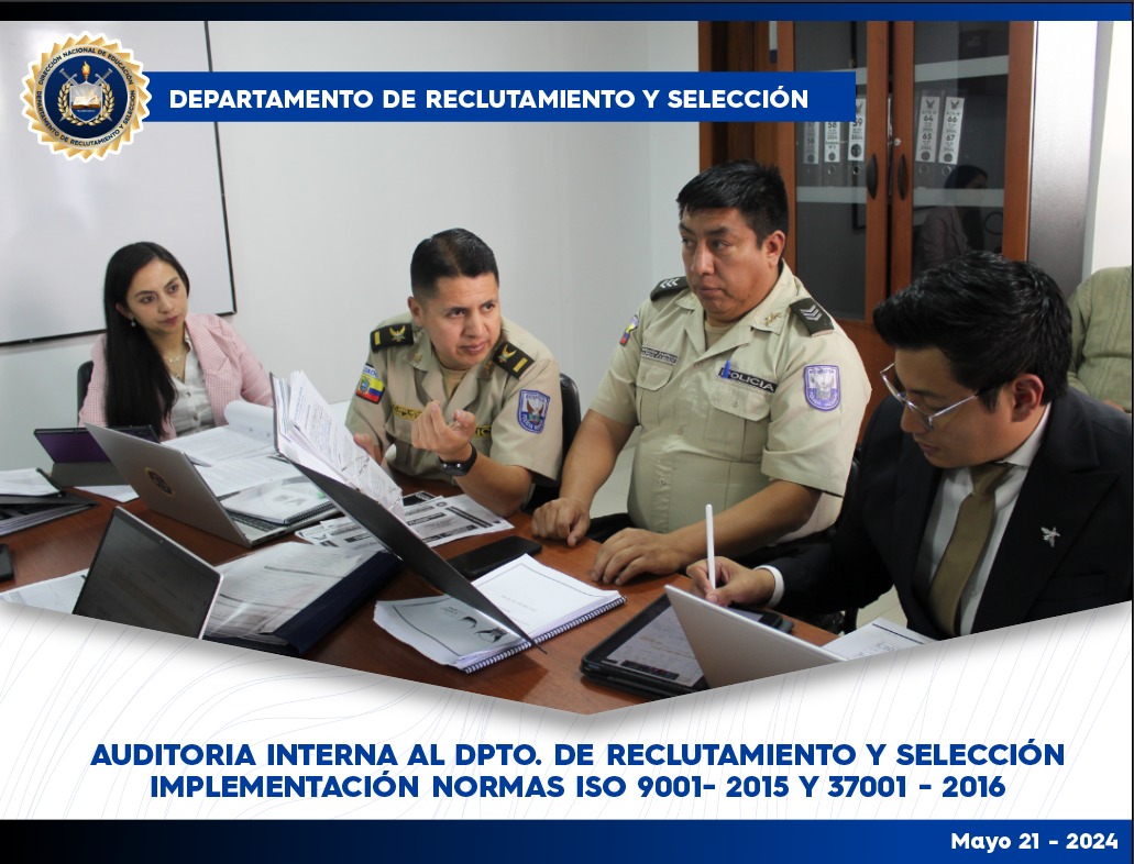 byronfloresm's tweet photo. El Departamento de Reclutamiento y Selección @PoliciaEcuador continúa en la implementación Normas ISO 9001 e ISO 37001. @intedya ejecuta la Auditoría Interna para verificar el cumplimiento de la norma.

Gracias al apoyo de @OEA_Seguridad @ItalyatOAS en el marco de la #Redppol. https://t.co/6O0zuKipOK