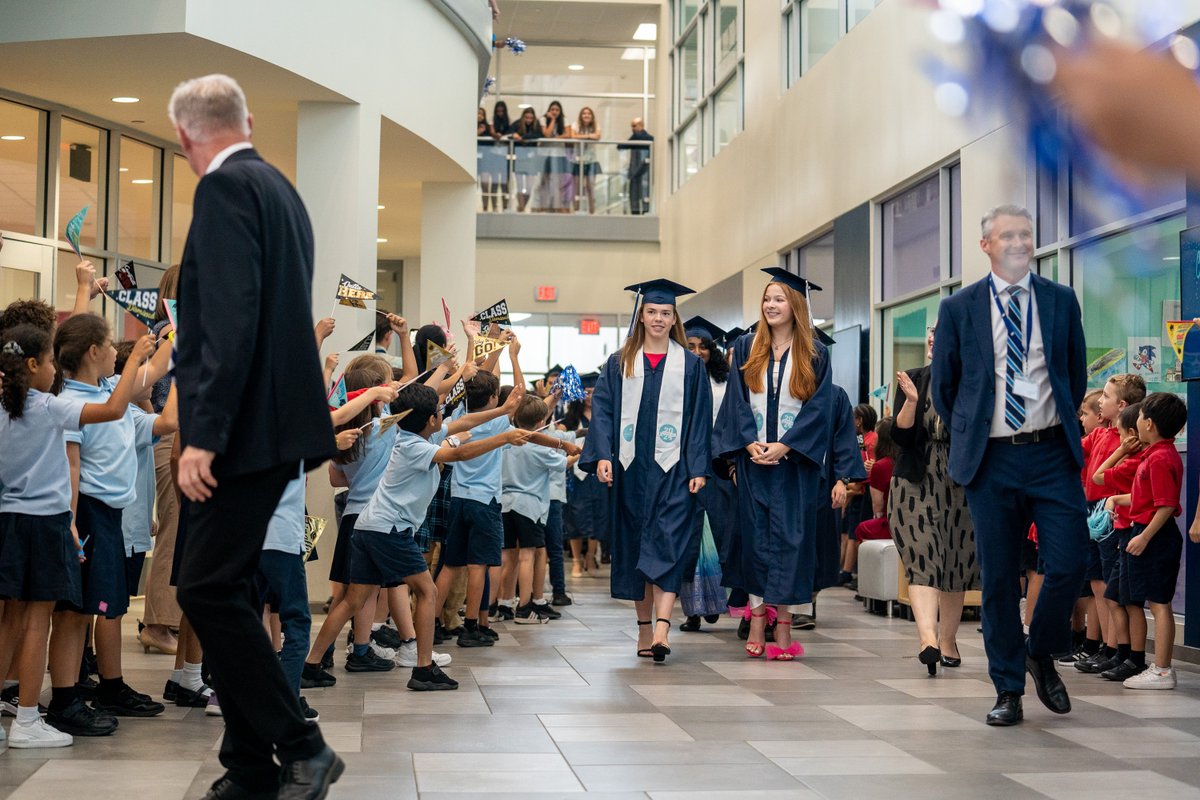 #BISHouston Senior Walk! Today we celebrated our seniors with our whole school Senior Walk tradition – a wonderful way to inspire their younger peers and celebrate our #classof2024 on their pathways to future success and beyond! #createyourfuture #NordAngliaEducation