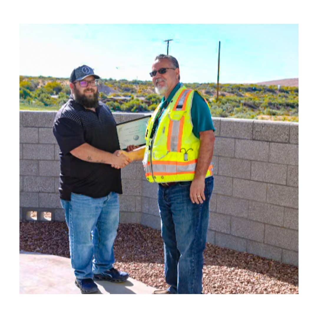 Today, we celebrated Derek Whitton and Alicia Pickens for their outstanding communication and teamwork during a fire drill at the landfill. Great job, Derek and Alicia! 🎉 . . . #OneAlbuquerque #KeepABQBeautiful #SolidWasteDepartment #Teamwork #Safety