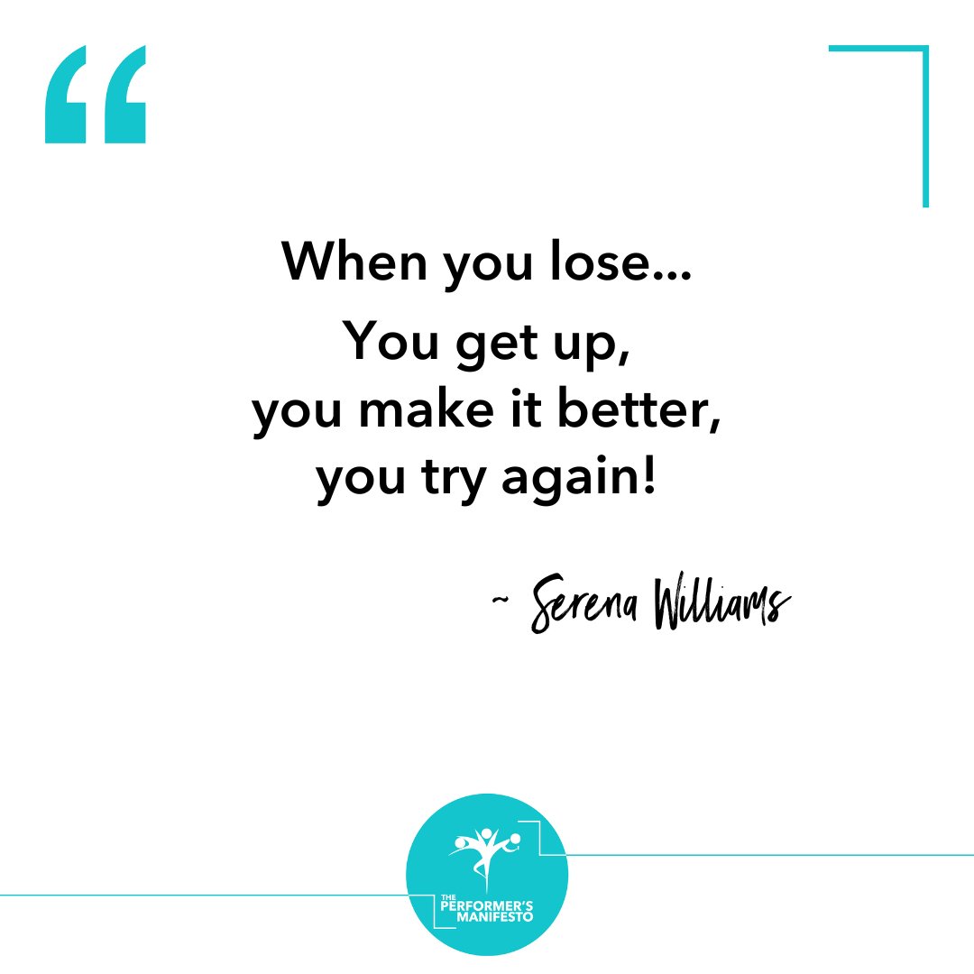“When you lose... You get up, you make it better, you try again!” ~ @SerenaWilliams

You've got this! Let's Go!!
#CreateYourSuccess #inspoquote